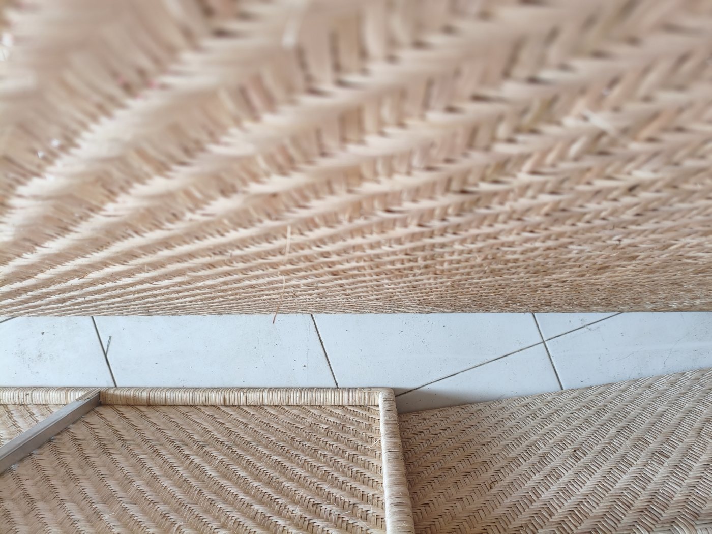 Herringbone weave across a large panel