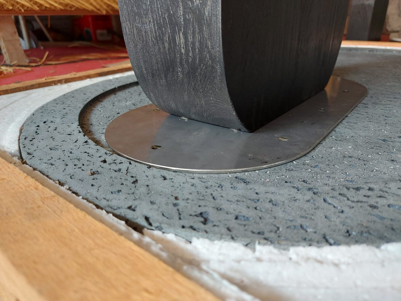 Table base detail set into stone